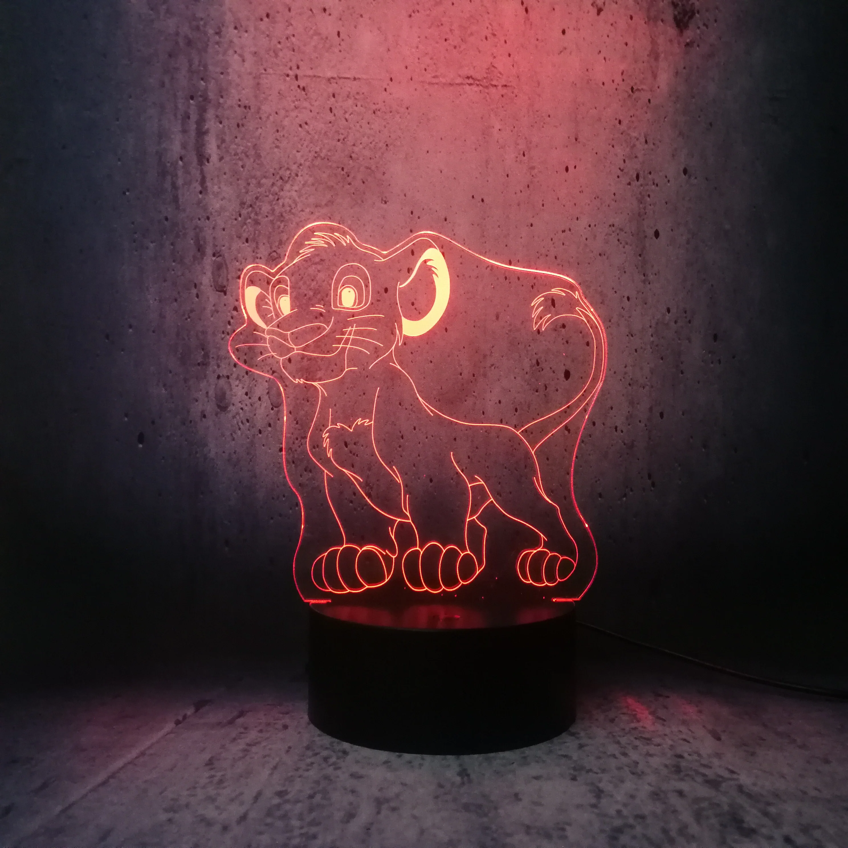3d светодиодная лампа для детского льва Simba подарок любителей кино Ночной