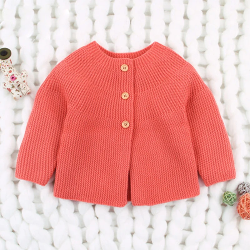 Sodawn Autumn Baby Girl Sweaters Kids Clothes Children Knitted Coat Toddler Costume Cute Soild Girl Cardigan Jacket