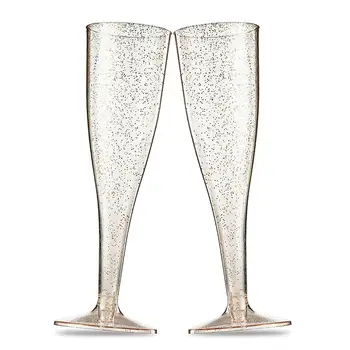 

5pcs/Set Champagne Flutes Plastic Drink Cup Marriage Party Wine Cocktail Decor Cup Wedding Toasting Glasses New Year Feast Decor