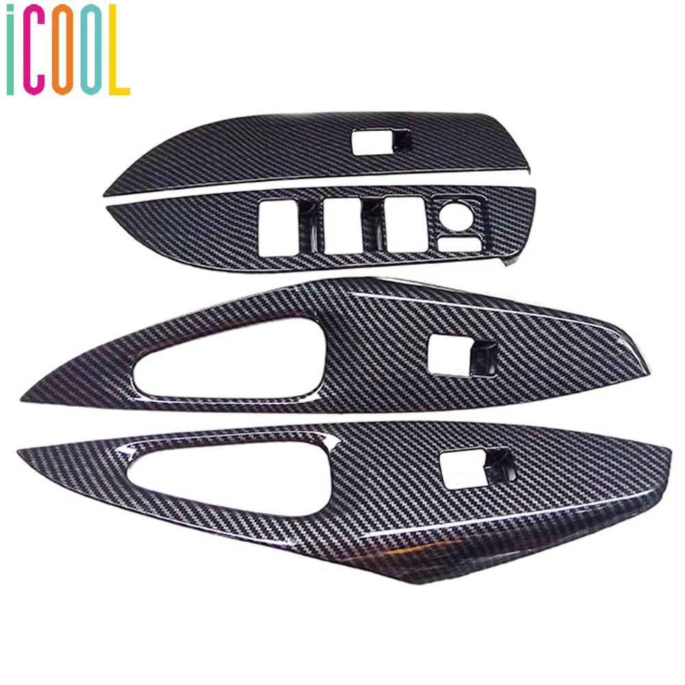 

ABS Window Control Panel Glass Lift Switch Button Cover Moludings Sticker For Toyota Corolla E210 2019 2020 Interior Accessories