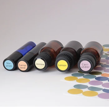 

192pcs/sheet Colorful Paper Stickers Labels for Glass Essential Oil Bottles Cap Lid Labels Blank Round Circles Sticker