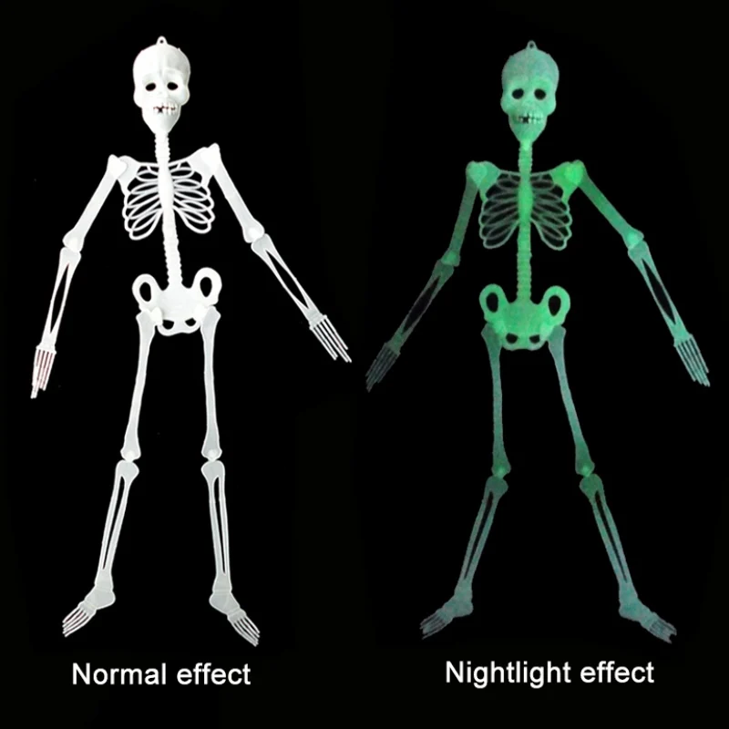 Ужас светящийся Скелет пластиковый висячий Скелет светится в темноте для привидения украшение дома реквизит Хэллоуин вечерние принадлежности