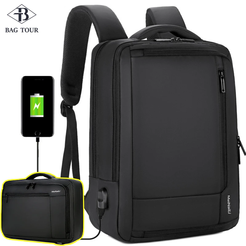 

Men Backpacks Business Bags Multilayers big capacity USB safe Travel business commuting Nylon strong School laptop bag pack