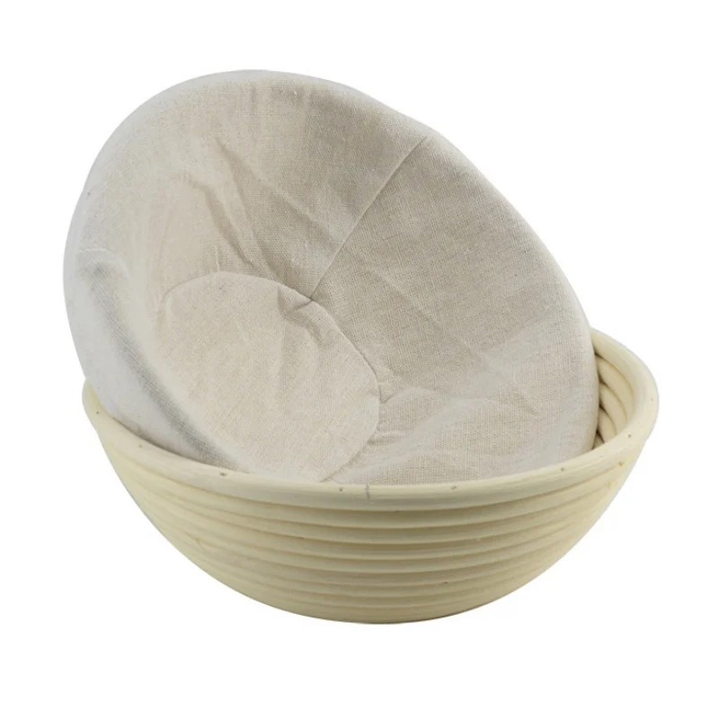 Round Rattan Bread Proofing Basket With Cloth Cover Sourdough Proving Basket Bakery Cafe Bread Rising Fermentation Baskets