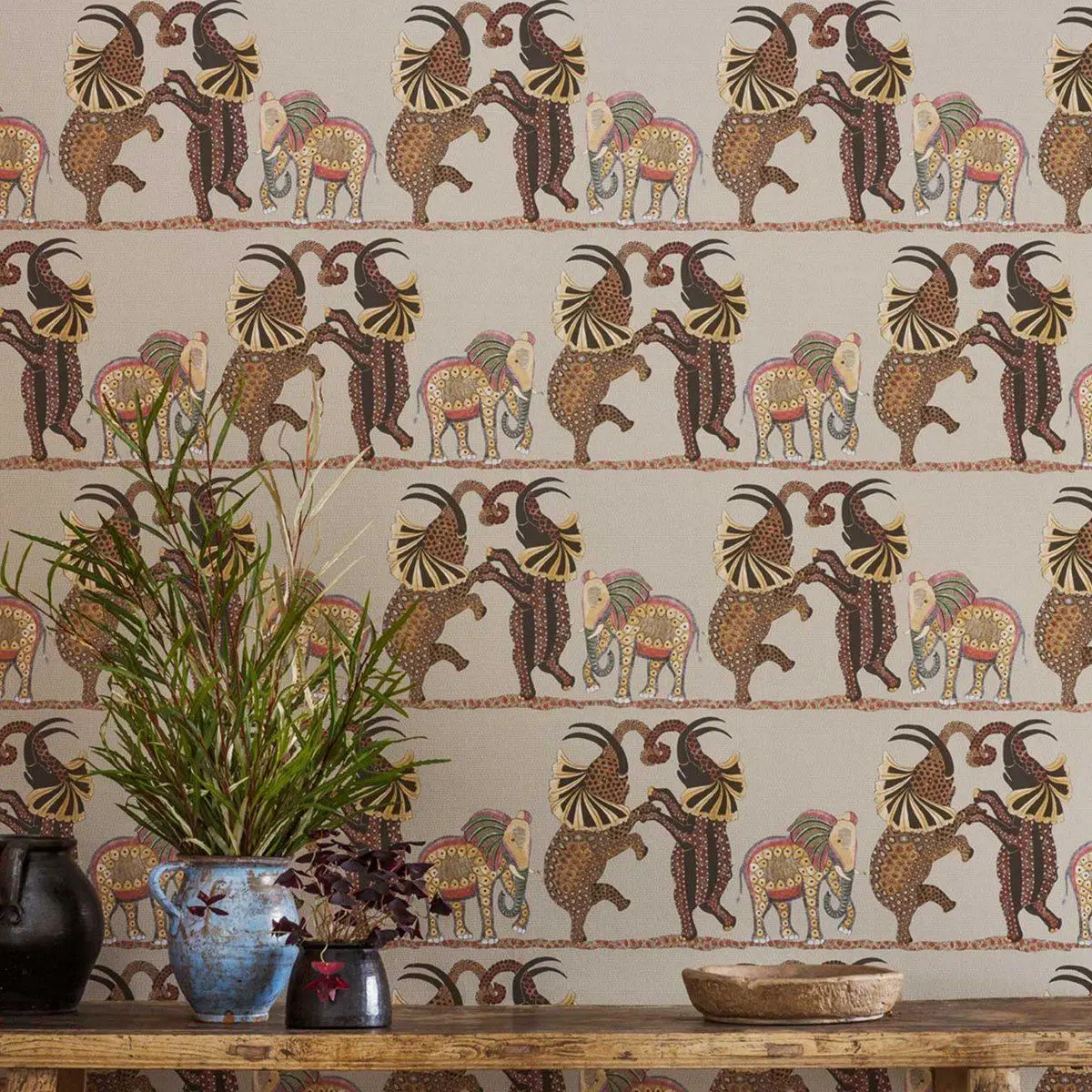 elefante danca safari danca nordic papel de 01