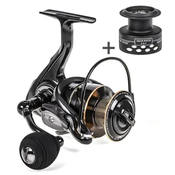 

Spinning Fishing Reel Max Drag 7.5kg Metal Spool Double Left/Right Hand 5.5:1 Hunting Tackle Lure Bait Rock Casting Fishing Reel