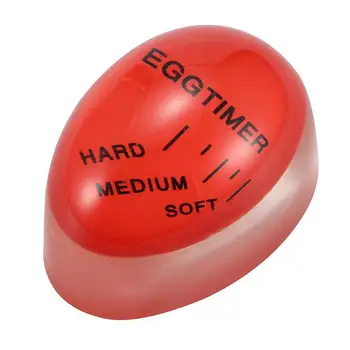 

1pcs Egg Perfect Color Changing Timer Yummy Soft Hard Boiled Eggs Cooking Kitchen Eco-Friendly Resin Egg Timer Red timer tools