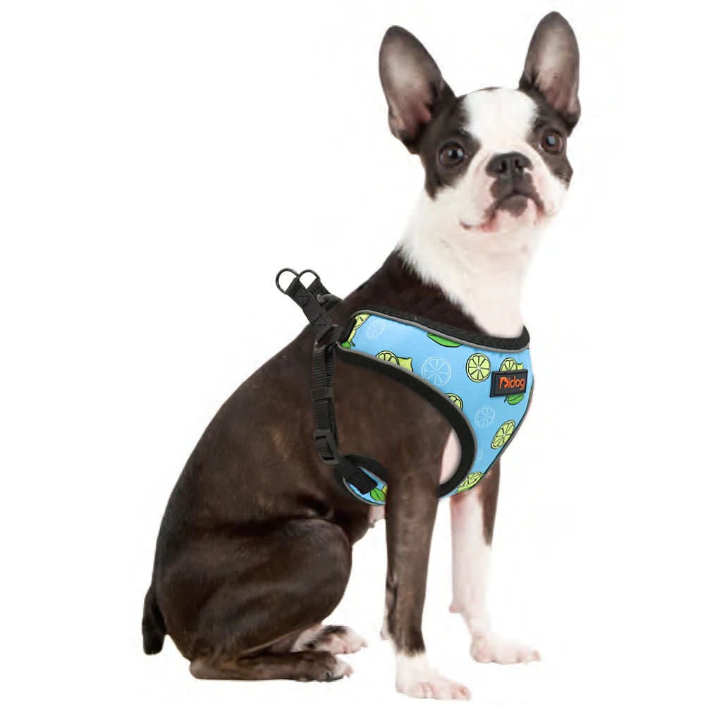 Nylon Reflective Dog Cat Harness Vest Printed French Bulldog Harness Puppy Small Medium Dogs Cats Harness For Chihuahua Walking