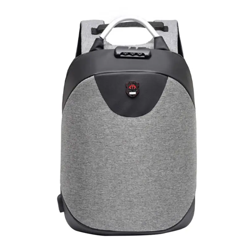 Grey Рюкзак для ноутбука, сумка, Противоугонный мужской рюкзак, usb зарядка, водонепроницаемый, для путешествий, рюкзак с паролем, рюкзак для студентов колледжа - Цвет: Grey