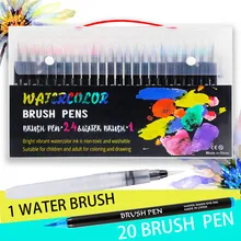 Набор маркеров 24+ 1 цветов, фломастеры для рисования, фломастеры для рисования, карандаши для рисования, школьные акварельные маркеры, товары для рукоделия