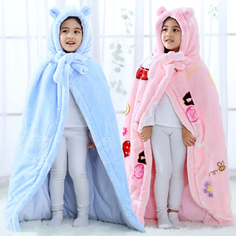 

Baby winter cloak children cape windbreaker thick warm girls clothes teen blanket kids coat warm soft Halloween sleepwear