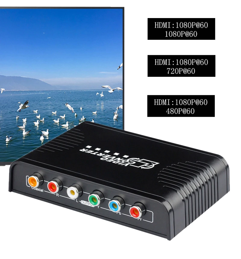 1080P HD HDMI К Ypbpr компонентный коаксиальный L/R аудио видео конвертер коробка адаптер для Apple tv STB PS4 DVD PC ноутбук компьютер к ТВ