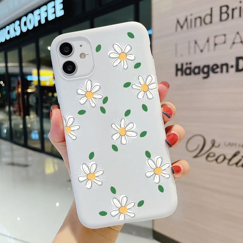 oppo phone back cover For OPPO Reno 4Z 5G Reno4Z Reno4 4 4F Lite 5 6 Pro Case Phone Cover Cases Bags Protective Bumper Fundas Flower Daisy Soft oppo phone back cover Cases For OPPO