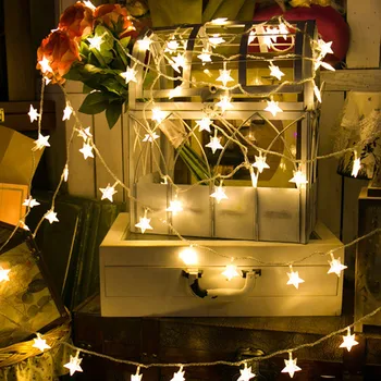 

Lamp String 2019 Hot Sale 40 LED 6M Star String Lights Battery Operated Fairy String Light For Home Party LED light Decorating