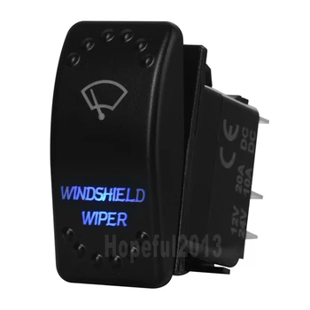 

Blue Led Lasor Engraving Windshield Wiper 3 Way Rocker Toggle Button Switch 7 Pins ON OFF ON 12v 24v DPDT for Car Boat Truck