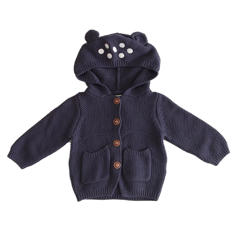 

Child Wear Kids Clothes Spring Autumn Long-Sleeved Sweater Jacket Boy Girl Hooded CardiganTops Cotton 0-2 Baby Quality Clothing