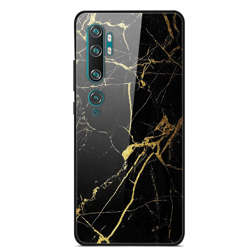 Закаленное стекло чехол для Xiaomi mi Note 10 Pro чехол цветной Жесткий PC задняя крышка для Xiaomi mi Note 10 чехол mi Note10 бампер - Цвет: 16