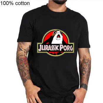 

2019 Parody Cartoon Pattern Star Super Wars Porg T Shirts Kawaii Jurassic Design Porg Men Casual Loose Fit 100% Cotton Tsshirts