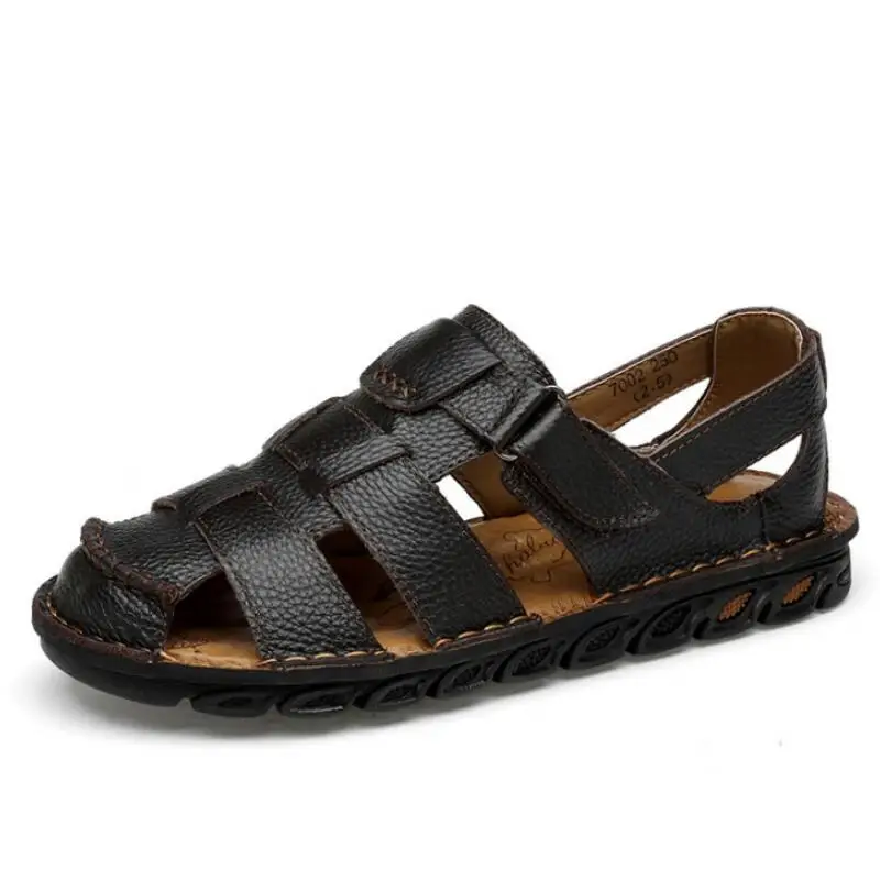 New Men Summer Sandals Genuine Leather Casual Shoes Men Roman Style Beach Sandals Brand Fashion Summer Men Shoes