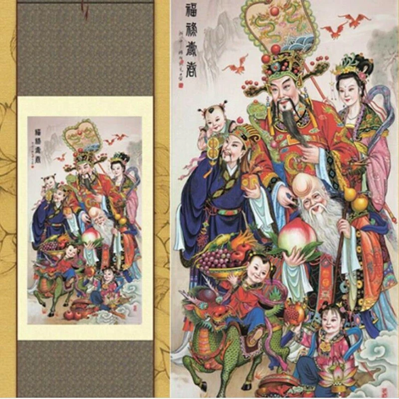 

1pc Quality Traditional Home/Office Decoration Chinese Silk Scroll Painting Ink Painting Decoration S156