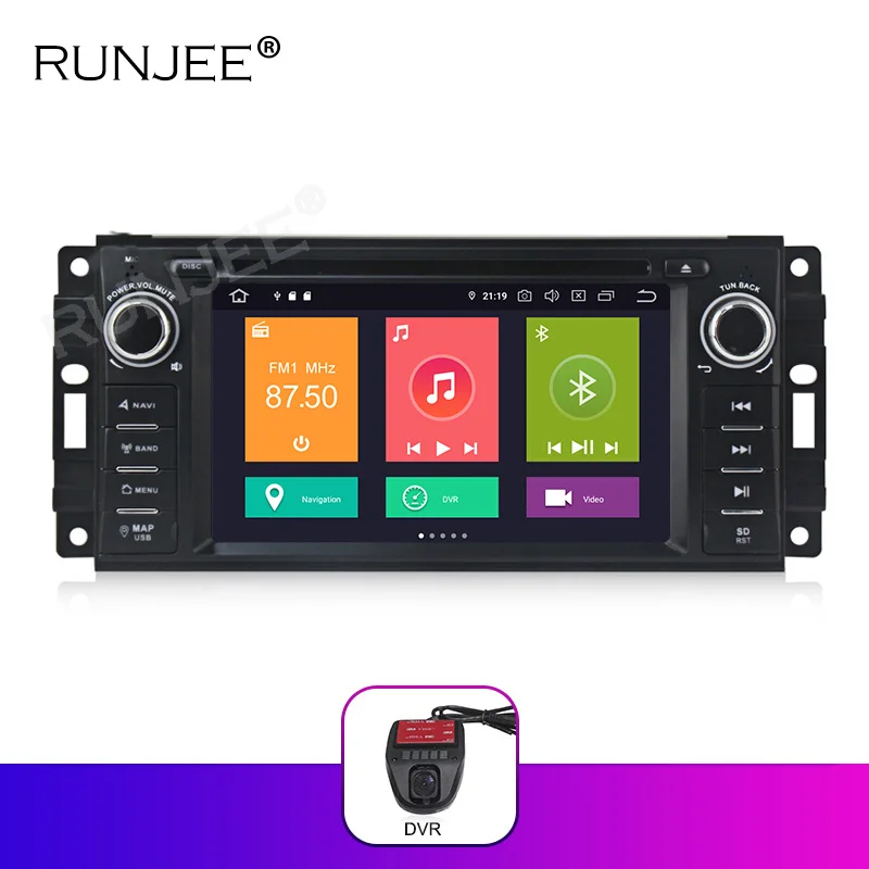 64G DVR RUNJEE 6,2 дюймов gps навигация Android 9 PX6 автомобильный dvd-плеер для JEEP Патриот Компас/DODGE Journey/Chrysler Sebring BT - Цвет: 64G DVR