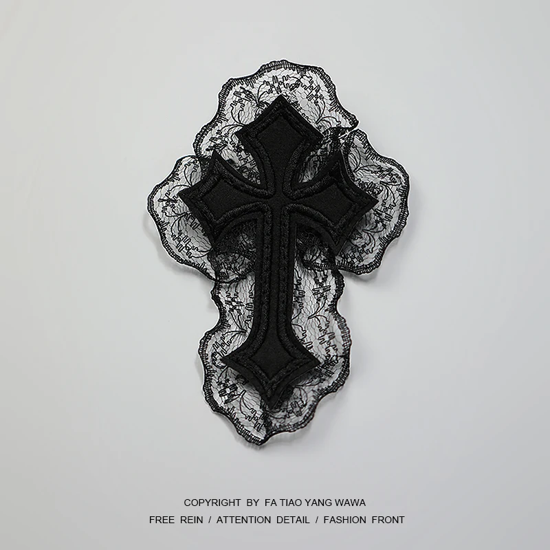 

Cross dark lace hairpin