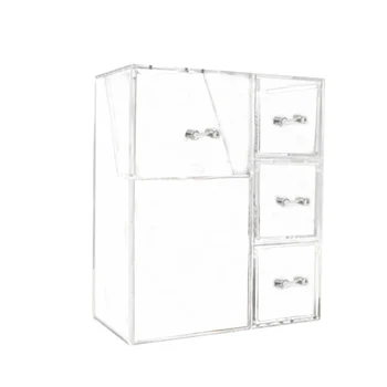 

Multifunctional Cosmetic Organizer Acrylic Dust-Proof with Cover Clear Makeup Brush Storage Box
