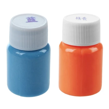 

2 Bottle 20G Glow in the Dark Acrylic Luminous Paint Bright Pigment Party Decoration DIY, Blue & Orange with Yellow