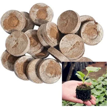 

10pcs flower plant Starter Nursery Pot planter Peat Soil Pellets herbs Starting Plugs Flowers Plants Block Garden Tools