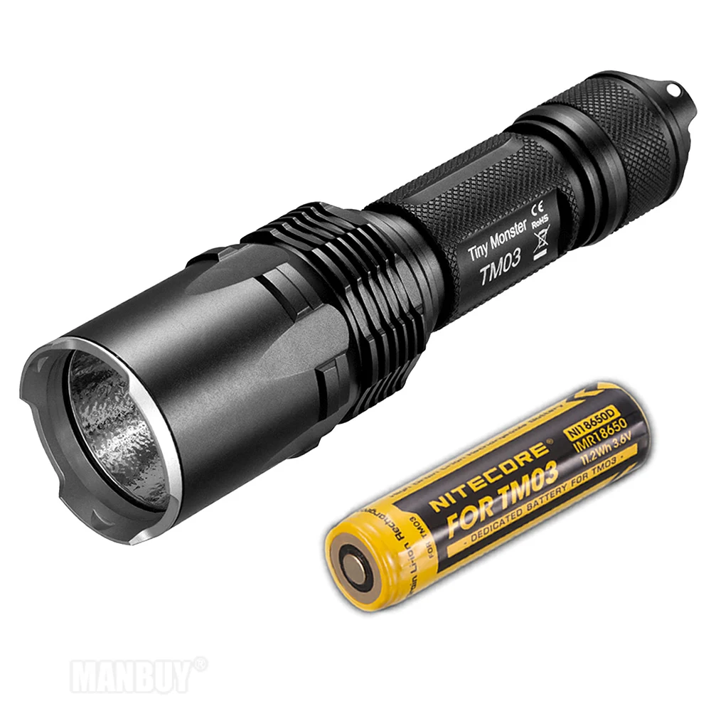 NITECORE TM03 CRI теплый свет 4CREE XHP70 светодиодный тактический фонарик 2800 люмен с 18650 для