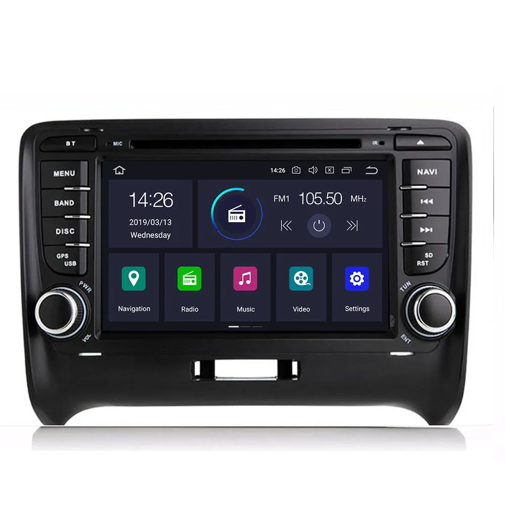 Cheap Android 9.0 8-Core Car Radio Stereo DVD Player GPS Navigation For AUDI TT MK2 DAB OBD2 Bluetooth Headunit +Free Rear Camera+Map 1
