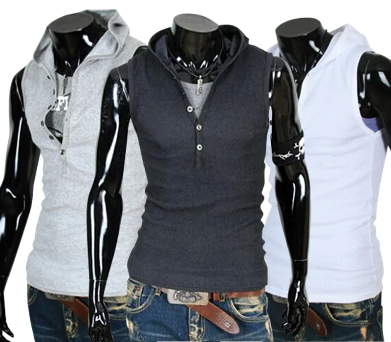 Новинка года; модная летняя одежда с капюшоном; приталенный Универсальный жилет без рукавов в Корейском стиле; футболка; жилет