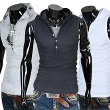 Новинка года; модная летняя одежда с капюшоном; приталенный Универсальный жилет без рукавов в Корейском стиле; футболка; жилет