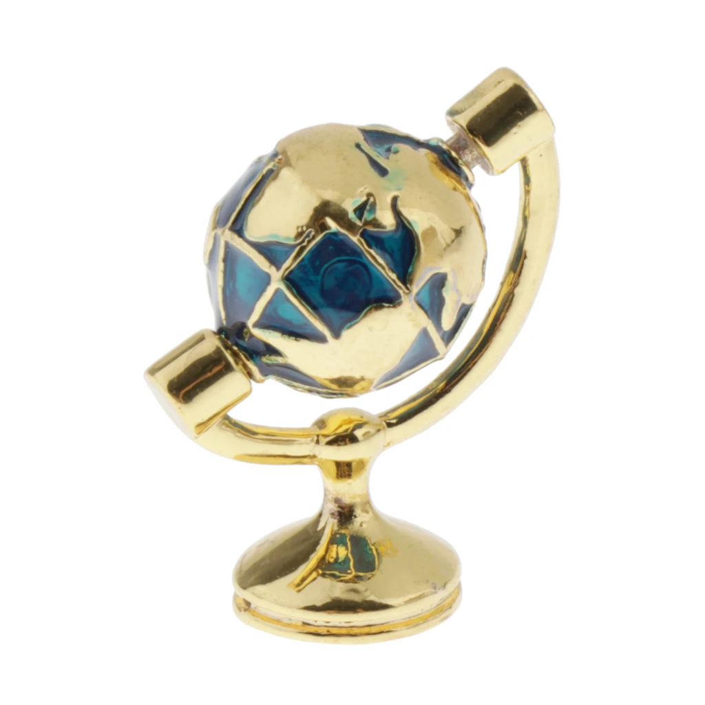 1/12 Dolls House Miniatures Simulation Globe Of The World With Stand Model