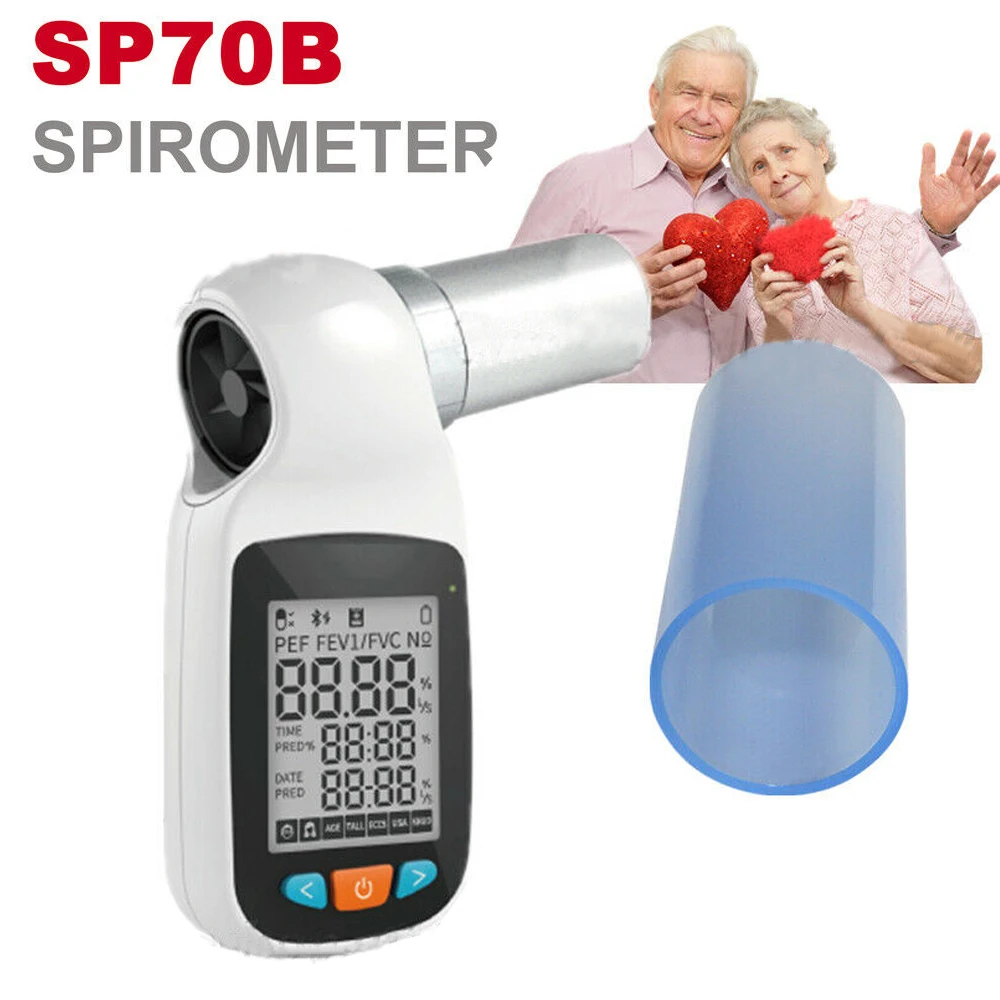 SP70B Digital Spirometer Handheld Bluetooth Lung Function Tester Breathing Spirometry Diagnostic Software FVC VC SVC MVV CE,FDA