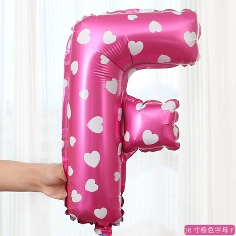 Воздушные шары на день рождения, 21 дюйм, 1 шт, Высококачественная алюминиевая пленка, розовые английские маленькие буквы, воздушный шар для девочек, для дня рождения, вечеринки, сделай сам, товары для любви - Цвет: F