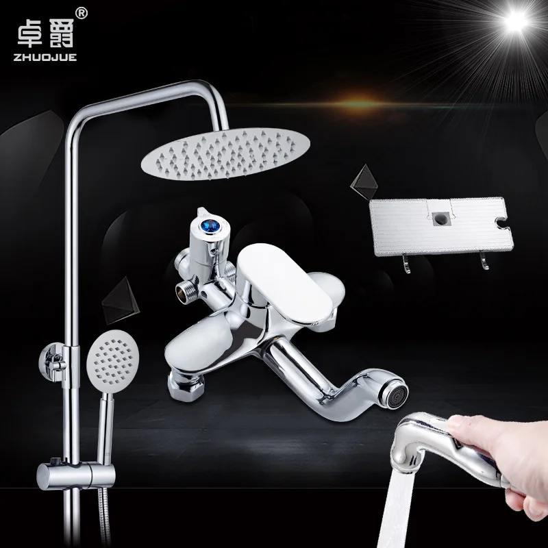 

Manufacturers Wholesale New Style Diamond Shark Fourth Gear Spray Gun Fu to Wash Cleaning Copper Faucet Shower Head Set