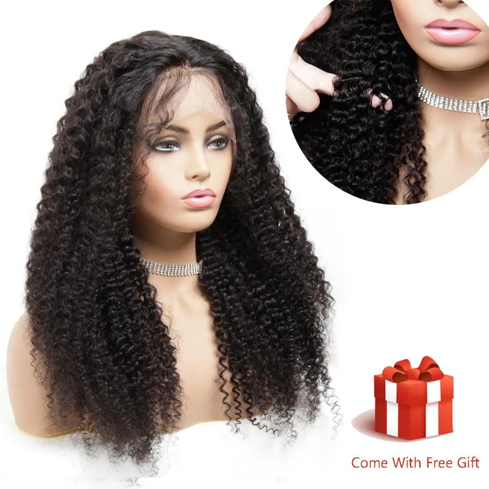 

Remy Deep Curly Short Long Real Human Hair Toppers 13x4 Lace Front Wigs With Baby Hair For Black Women 150% Density Pre Plucked