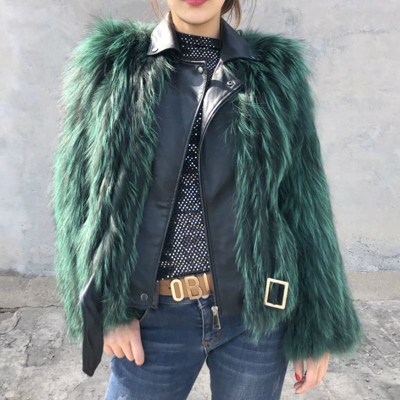 OFTBUY 2020 New Luxury Winter Jacket Women Weave Real Fox Fur Coat Genuine Sheepskin Leather Motorcycle Streetwear Outerwear |