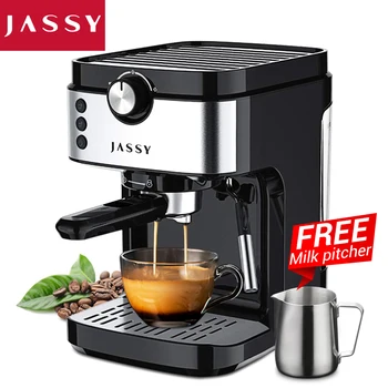 

JASSY Coffee Machine Built-In Milk Frother,19Bar Pressure System Espresso Coffee Maker,Household for Kitchen