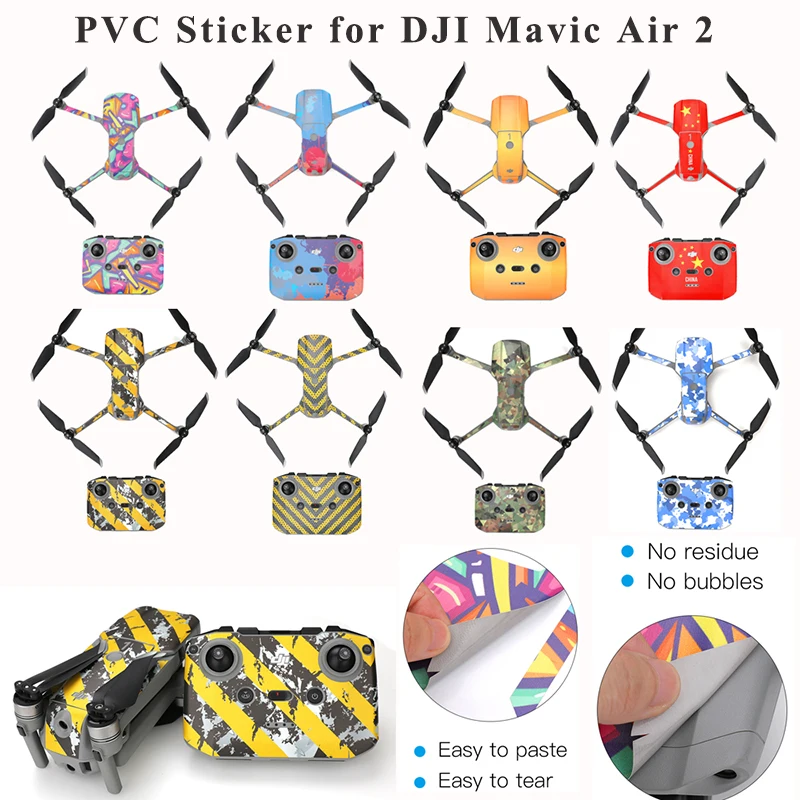 PVC Stickers Waterproof Decals for DJI Mavic Air 2 Decal Sticker Drone Body RC UAV Batteries Anti-scratches Protection Film Skin |