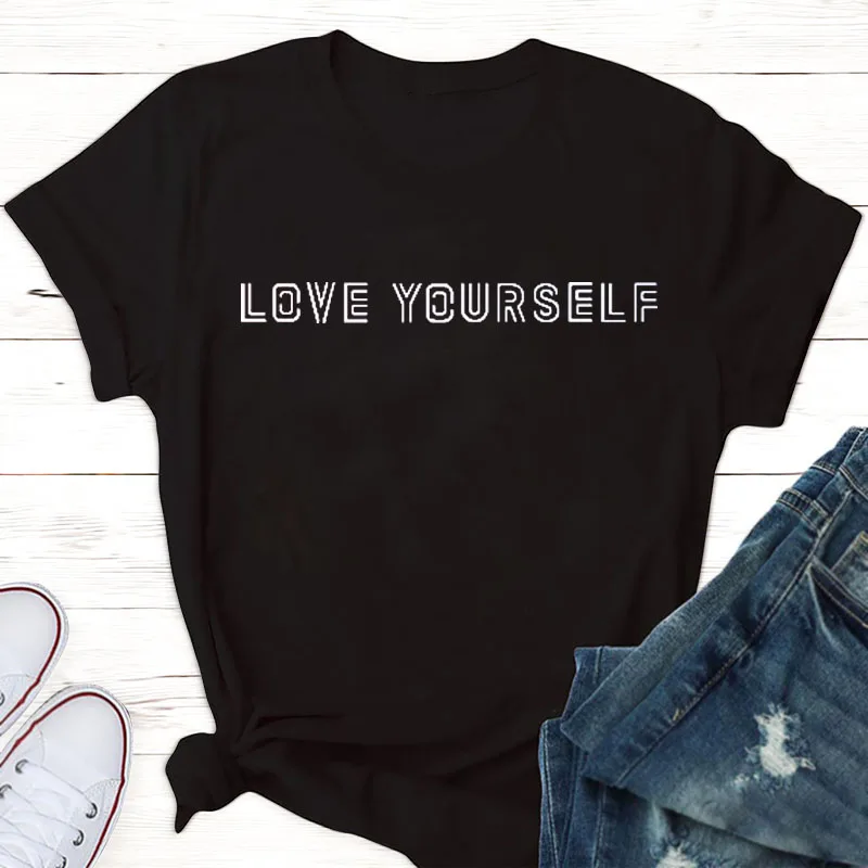 

Love Yourself t shirt kpop bangtan boys Pride T-Shirt LOVE YOURself tshirt womens koran cotton short sleeve tops clothes