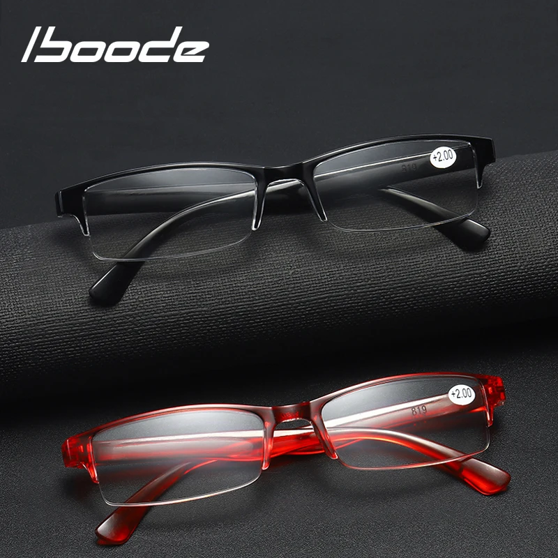 Iboode HD унисекс очки для чтения для мужчин и женщин и мужчин Элегантные полуоправы пресбиопии по рецепту очки для дальнозоркости + 1,0 2,5 3,5|Мужские очки для чтения|   | АлиЭкспресс