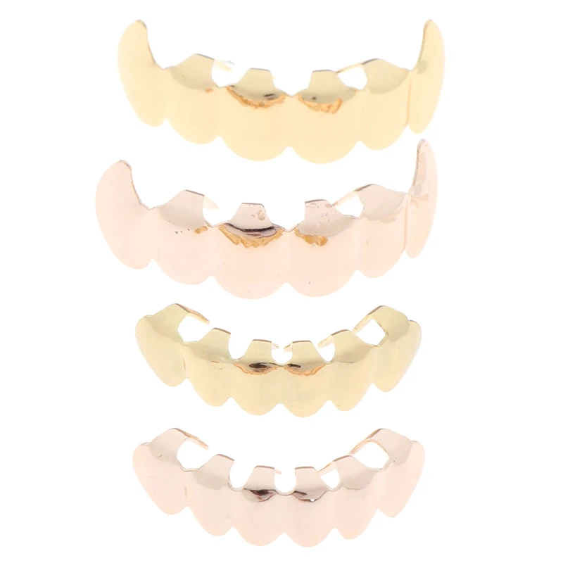 Хип хоп золотые радужные зубы Grillz Топ и низ красочные грили стоматологические