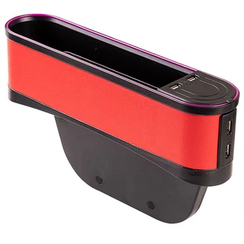 

Two-Color Ambient Light 4USB Interface Car Seat Gap Storage BoxMultifunctional Car Gap Storage BoxCar Seat Storage Storage
