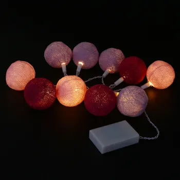 

1.8M 10 LED Cotton Ball String Light Fairy Garland Light Xmas Tree Decor Lamp Strips Lights Decoration for Wedding Party Room