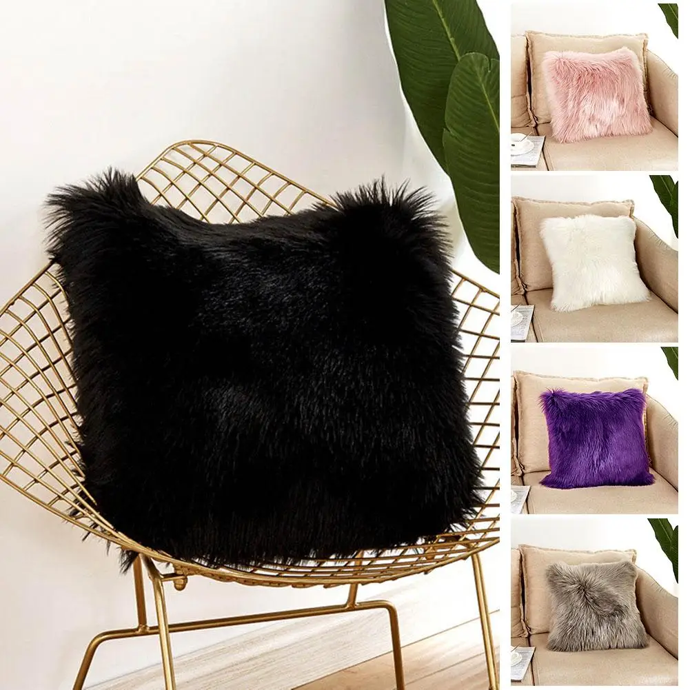 

45*45CM Super Soft Pillowcase Square Plush Comfortable Pillow Case Throw cover Decorative Without Pillow Inner