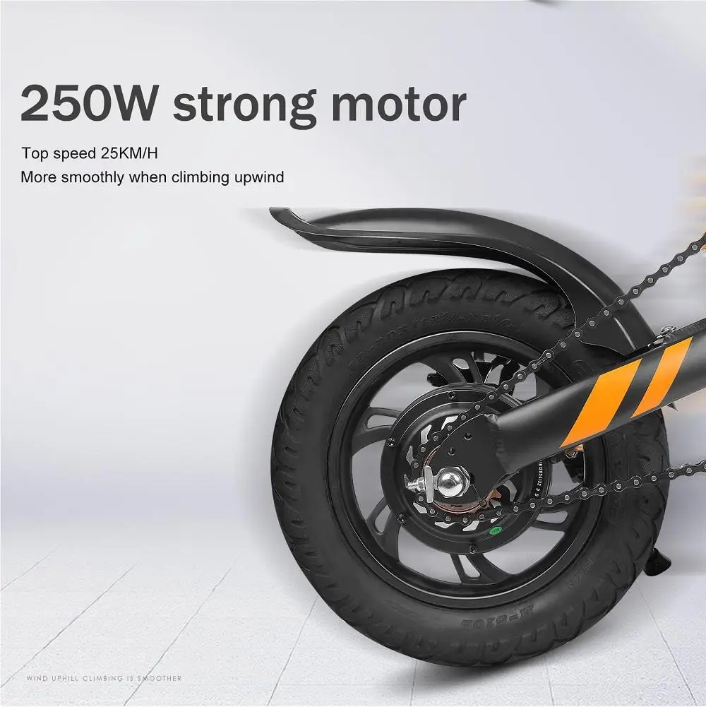Discount Portable Electric Scooter Folding 2 Wheels Electric Bicycle 15.74 Inch 250W 36V Max 25KM/H Adults Black Electric Bike Bicycle 9