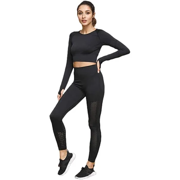 

Women Gym Sets 2 Piece Sports Wear No See Through Yoga Leggings With Stretch Sports Bra Fitness Clothing Running Tracksuit Pants