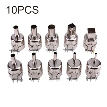 

10PCS Heat Nozzle Solder Power Tools Kit Set For 850 Hot Air Soldering Statation Nozzles Set Accessories New